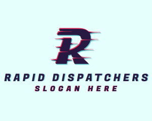 Digital Glitch Letter R logo design