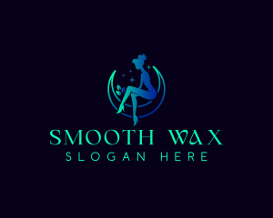 Woman Moon Waxing logo design