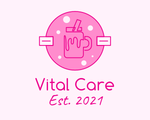 Pink Milkshake Badge logo