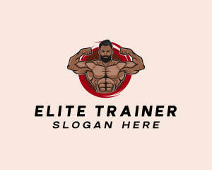 Muscle Fitness Gym Trainer logo design