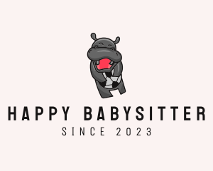 Happy Hippopotamus Soccer logo design