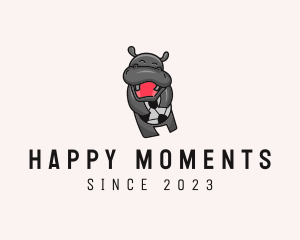 Happy Hippopotamus Soccer logo design