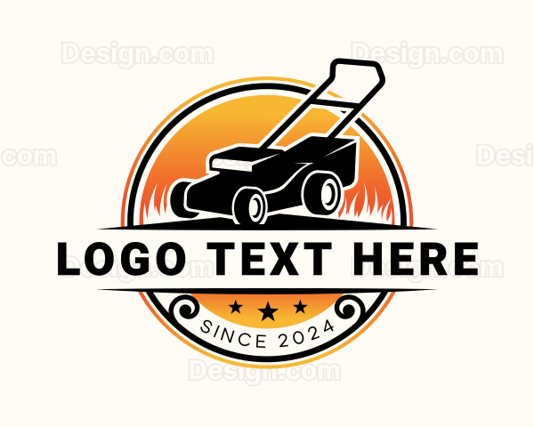 Garden Landscaping Mower Logo