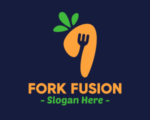 Fork Carrot Restaurant logo design