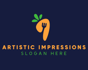 Fork Carrot Restaurant logo design