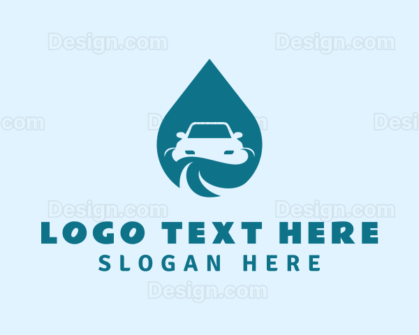 Teal Droplet Car Logo