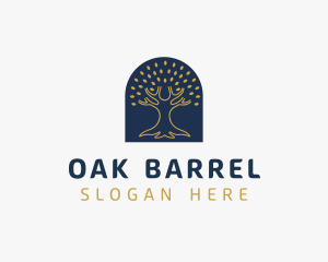 Oak Tree Forestry Nature logo design