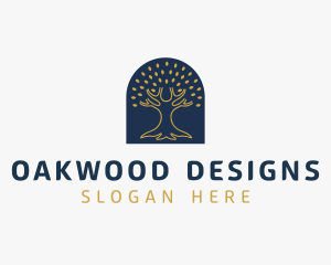 Oak Tree Forestry Nature logo design