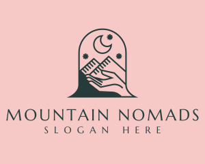 Astrological Mountain Moon logo design