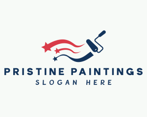 Paint Roller Star logo design