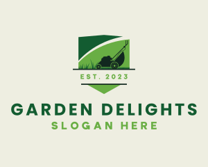 Grass Lawn Mower Garden logo design