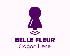 Purple Keyhole Notification  logo design