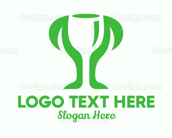 Negative Space Trophy Plant Logo