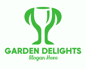 Negative Space Trophy Plant  logo design