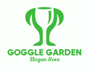 Negative Space Trophy Plant  logo design