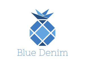 Blue Geometric Pineapple Fruit logo design