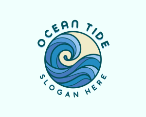 Coastal Ocean Waves logo design