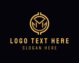 Gold Finance Crypto Letter M logo