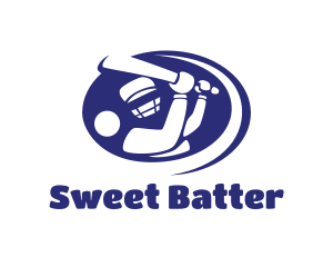 Blue Baseball Batter logo design