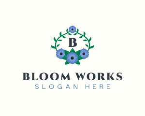 Flower Wreath Botanical logo design