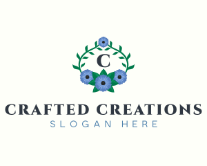 Flower Wreath Botanical logo design