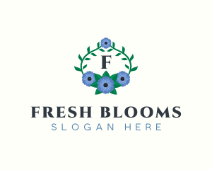 Flower Wreath Botanical logo design