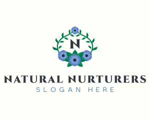 Flower Wreath Botanical logo design