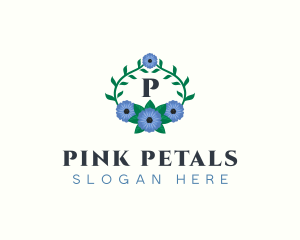 Flower Wreath Botanical logo design