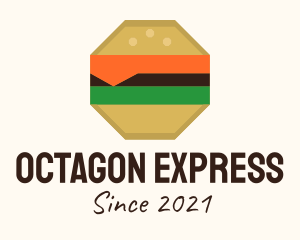 Octagon Cheeseburger Sandwich  logo design