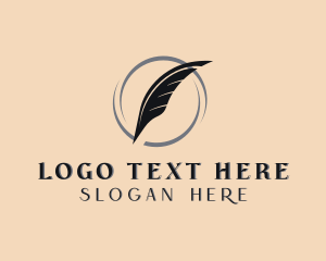 Feather Pen Orbit Logo