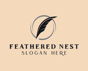Feather Pen Orbit logo design