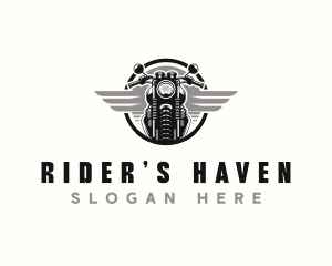 Biker Motorcycle Rider logo design