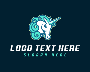 Gamer Unicorn Horse logo