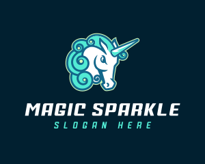 Gamer Unicorn Horse logo design