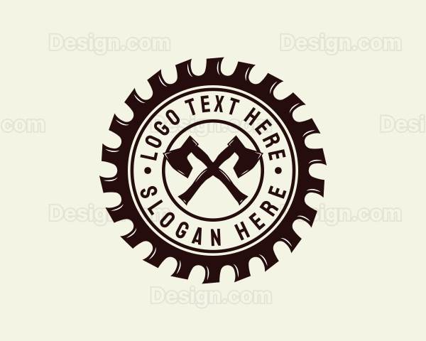 Lumberjack Axe Carpentry Logo