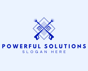 House Tile Pressure Washer Cleaning logo design