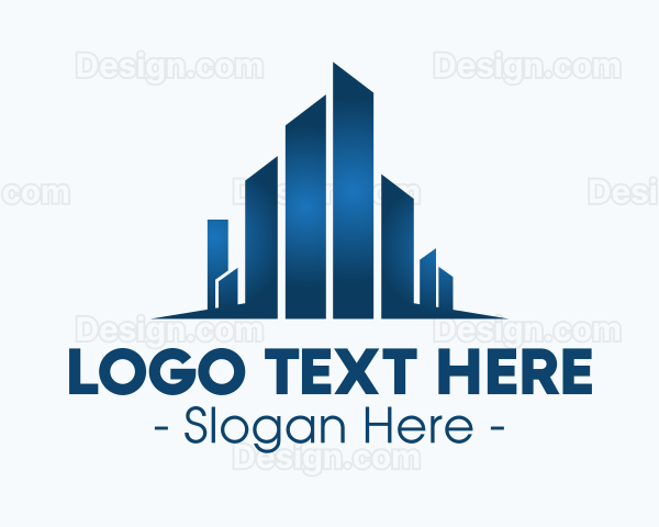 Geometric Blue City Logo