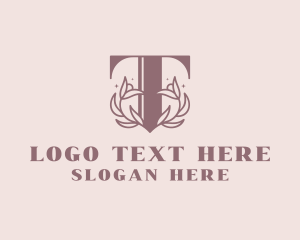 Floral Garden Letter T logo