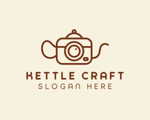 Brown Camera Kettle logo design