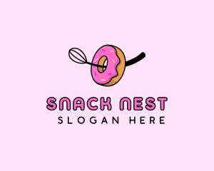 Donut Baking Whisk  logo design