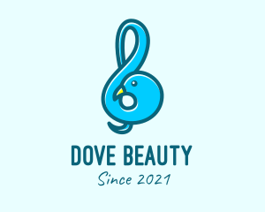 Blue Dove G Clef  logo design