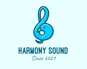 Blue Dove G Clef  logo design