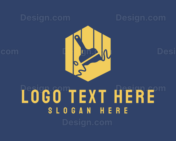 Hexagon Paintbrush Splatter Logo