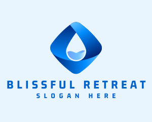 3D Purified Water Droplet Logo