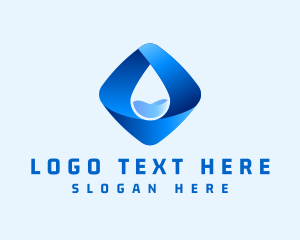 3D Purified Water Droplet Logo