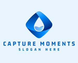 3D Purified Water Droplet logo