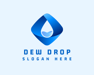 3D Purified Water Droplet logo