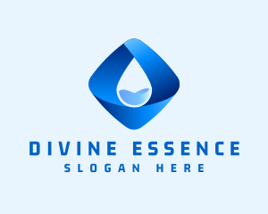 3D Purified Water Droplet logo design