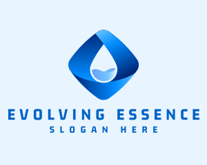 3D Purified Water Droplet logo design