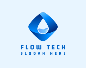 3D Purified Water Droplet logo design